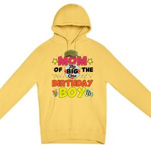 Big One Fishing Theme Mom Of The Birthday Funny Gift Premium Pullover Hoodie