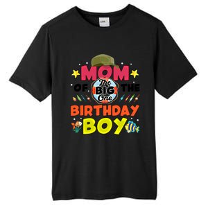 Big One Fishing Theme Mom Of The Birthday Funny Gift Tall Fusion ChromaSoft Performance T-Shirt