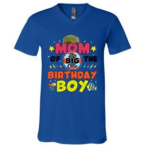 Big One Fishing Theme Mom Of The Birthday Funny Gift V-Neck T-Shirt