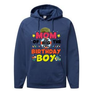 Big One Fishing Theme Mom Of The Birthday Funny Gift Performance Fleece Hoodie