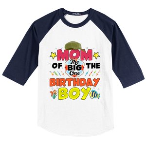 Big One Fishing Theme Mom Of The Birthday Funny Gift Baseball Sleeve Shirt