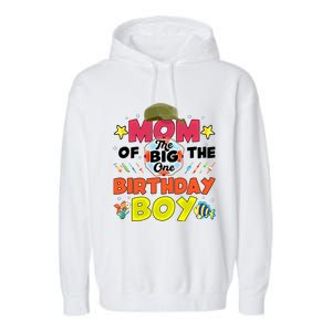 Big One Fishing Theme Mom Of The Birthday Funny Gift Garment-Dyed Fleece Hoodie