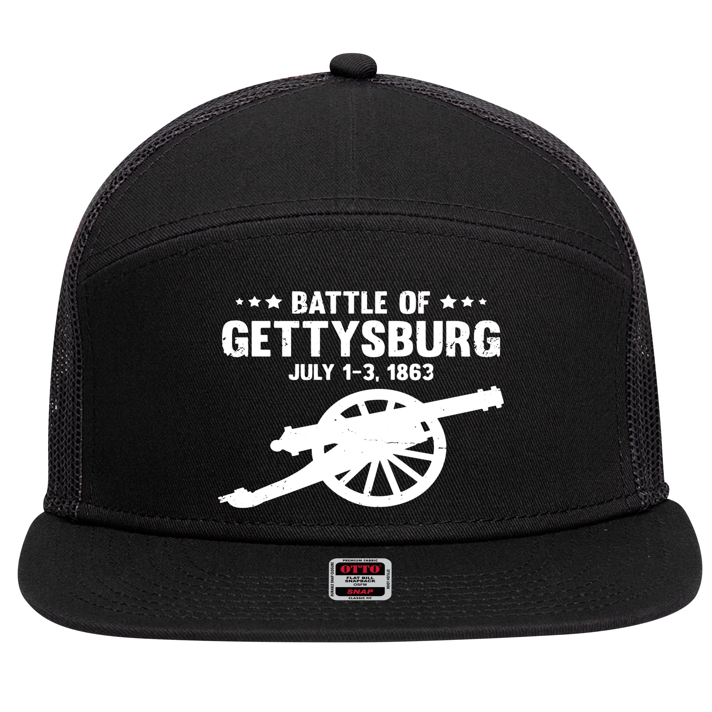 Battle Of Gettysburg | Battlefield US American Civil War 7 Panel Mesh Trucker Snapback Hat