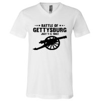 Battle Of Gettysburg | Battlefield US American Civil War V-Neck T-Shirt