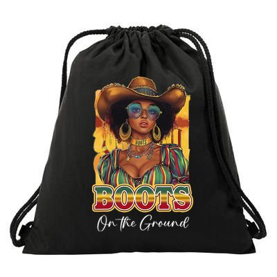 Boots On Ground Juneteenth Cowgirl Linedance Boots Western Drawstring Bag