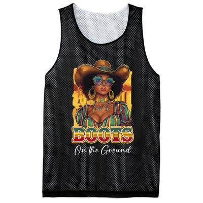 Boots On Ground Juneteenth Cowgirl Linedance Boots Western Mesh Reversible Basketball Jersey Tank