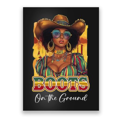 Boots On Ground Juneteenth Cowgirl Linedance Boots Western Poster