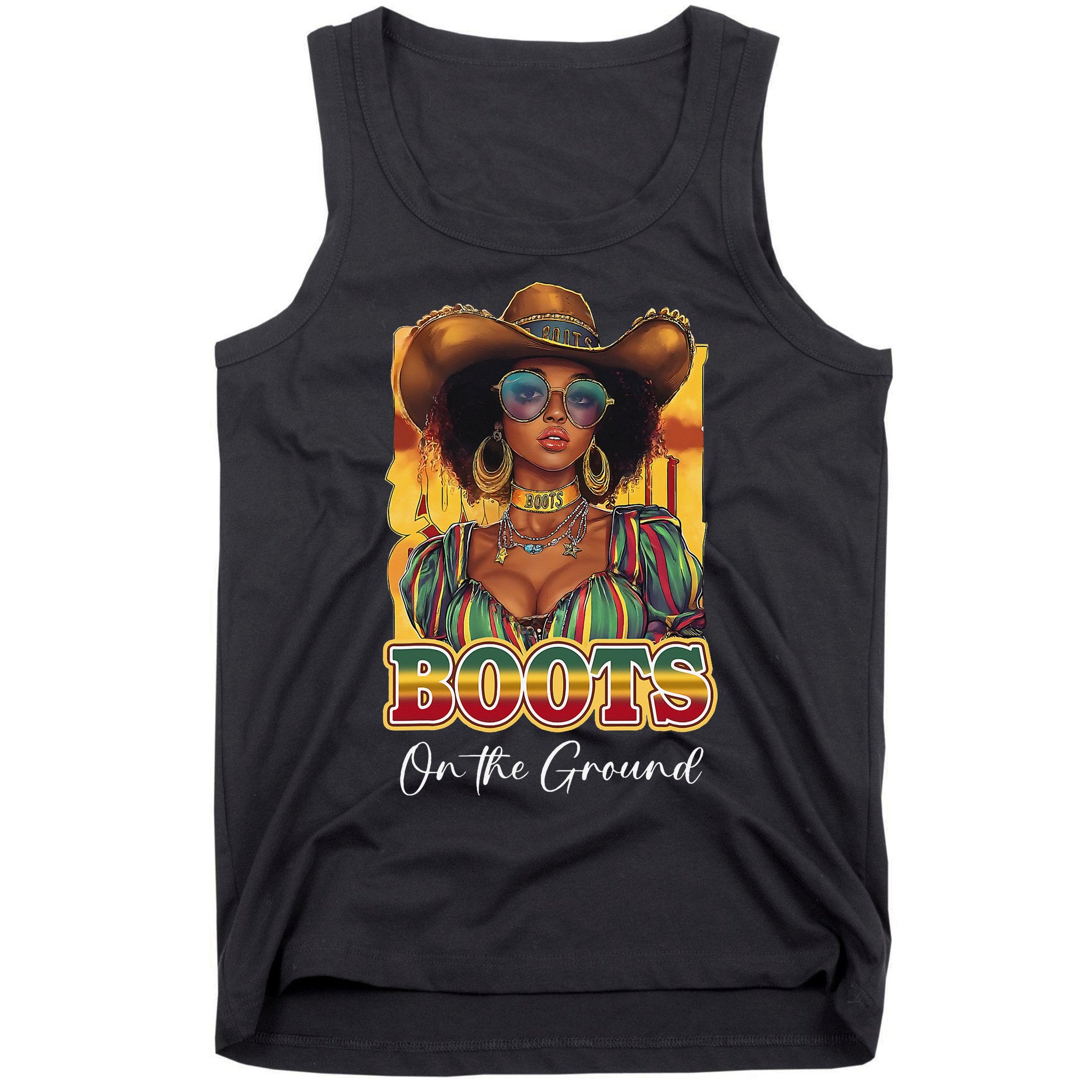 Boots On Ground Juneteenth Cowgirl Linedance Boots Western Tank Top