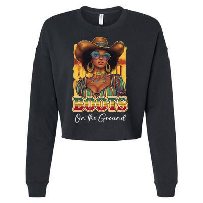 Boots On Ground Juneteenth Cowgirl Linedance Boots Western Cropped Pullover Crew