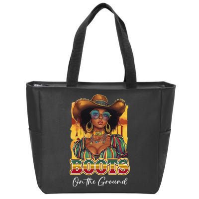Boots On Ground Juneteenth Cowgirl Linedance Boots Western Zip Tote Bag