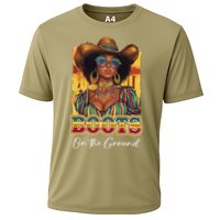 Boots On Ground Juneteenth Cowgirl Linedance Boots Western Cooling Performance Crew T-Shirt
