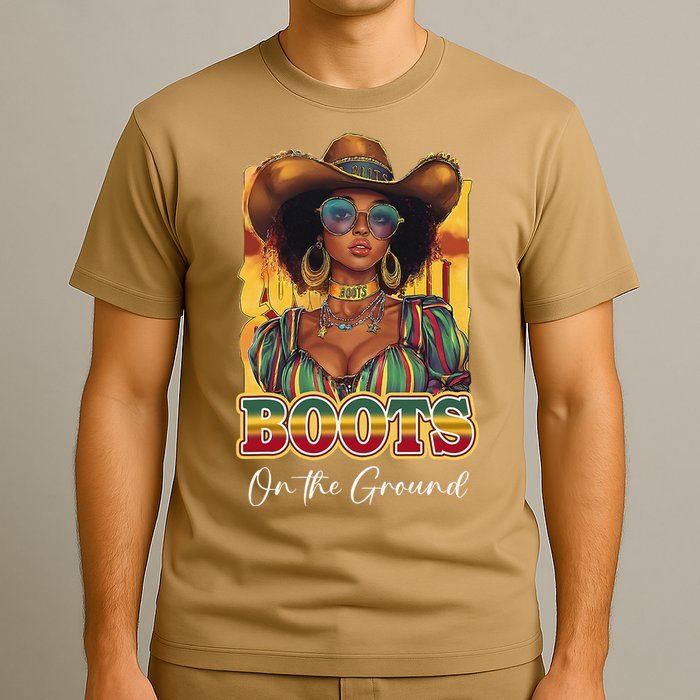 Boots On Ground Juneteenth Cowgirl Linedance Boots Western T-Shirt