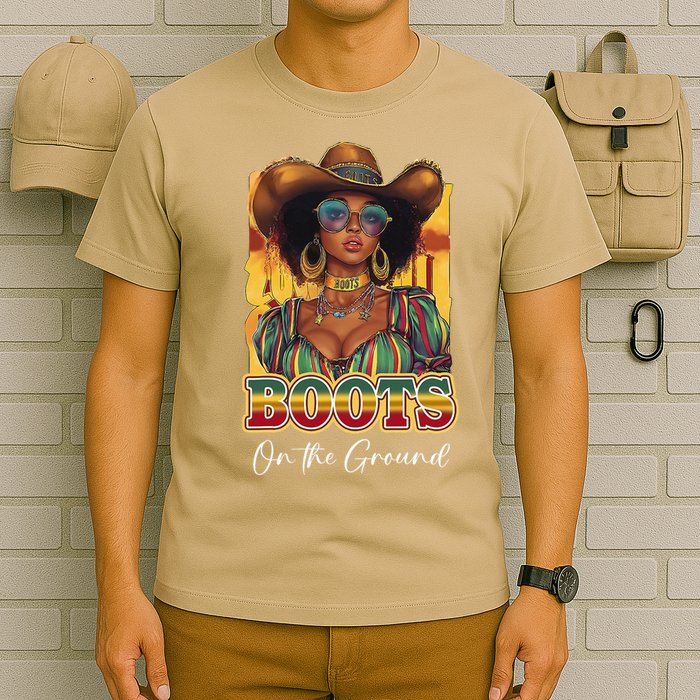 Boots On Ground Juneteenth Cowgirl Linedance Boots Western T-Shirt