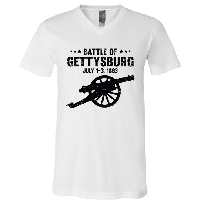 Battle Of Gettysburg Battlefield Us American Civil War V-Neck T-Shirt