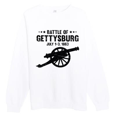 Battle Of Gettysburg Battlefield Us American Civil War Premium Crewneck Sweatshirt