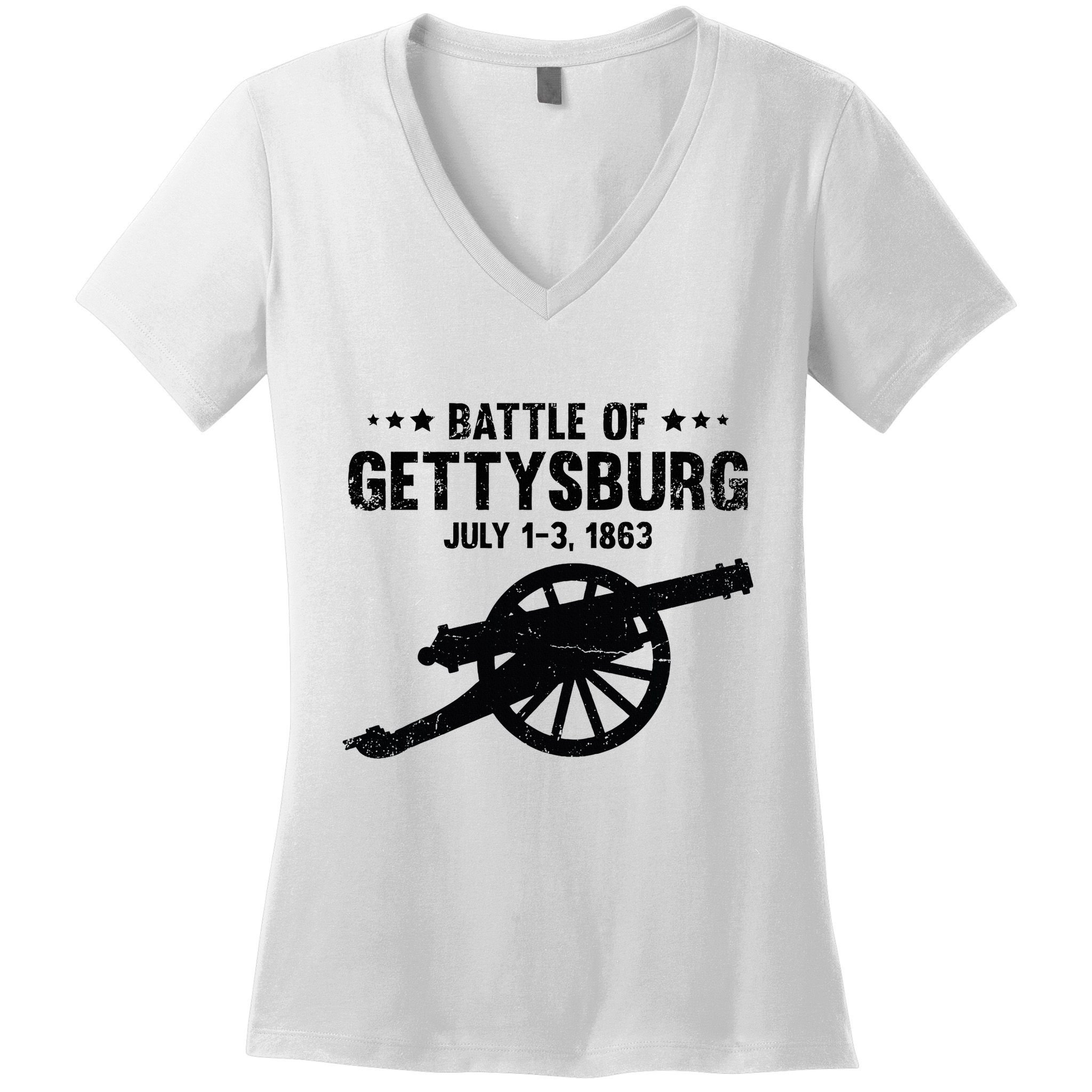 Battle Of Gettysburg Battlefield Us American Civil War Women's V-Neck T-Shirt
