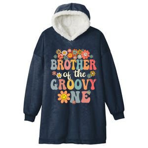 Brother Of Groovy One Matching Family 1st Birthday Party Hooded Wearable Blanket