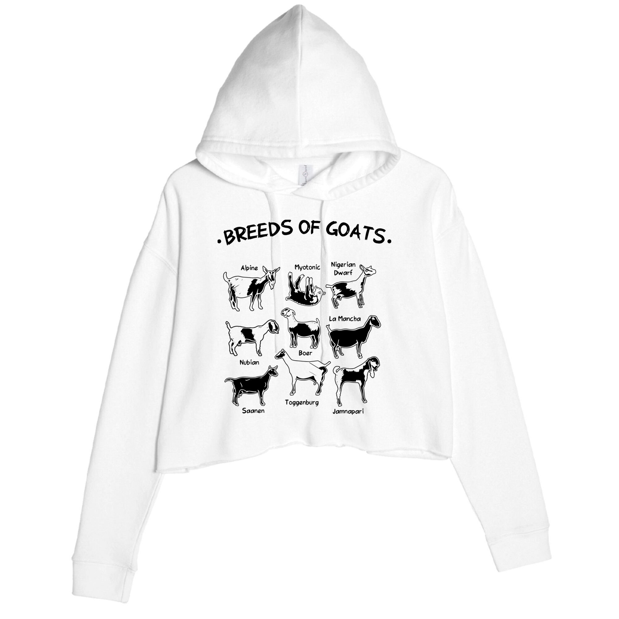 Breeds Of Goats Farmer Women Goat Crop Fleece Hoodie
