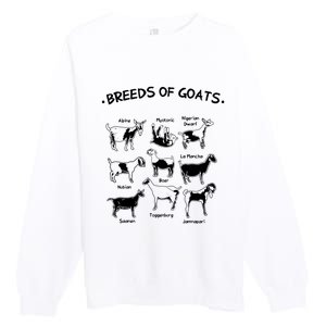 Breeds Of Goats Farmer Women Goat Premium Crewneck Sweatshirt