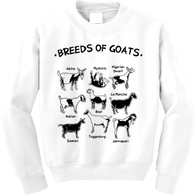 Breeds Of Goats Farmer Women Goat Kids Sweatshirt