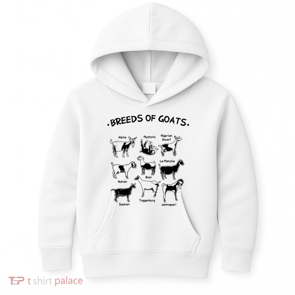 Breeds Of Goats Farmer Women Goat Kids Hoodie