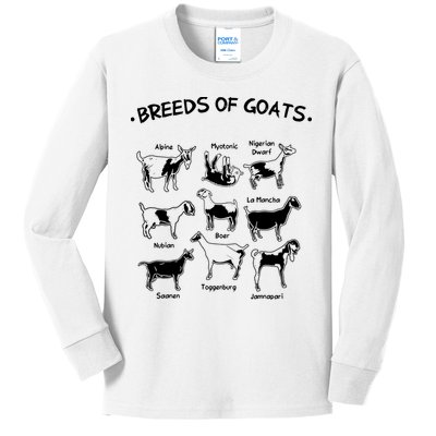 Breeds Of Goats Farmer Women Goat Kids Long Sleeve Shirt