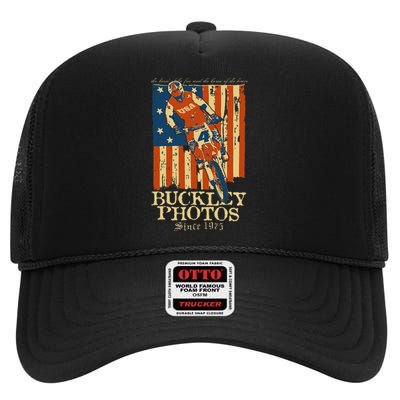 Buckley Old Glory High Crown Mesh Back Trucker Hat