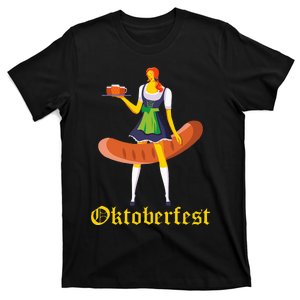 Barmaid Oktoberfest German Woman Dirndl Bratwurst T-Shirt