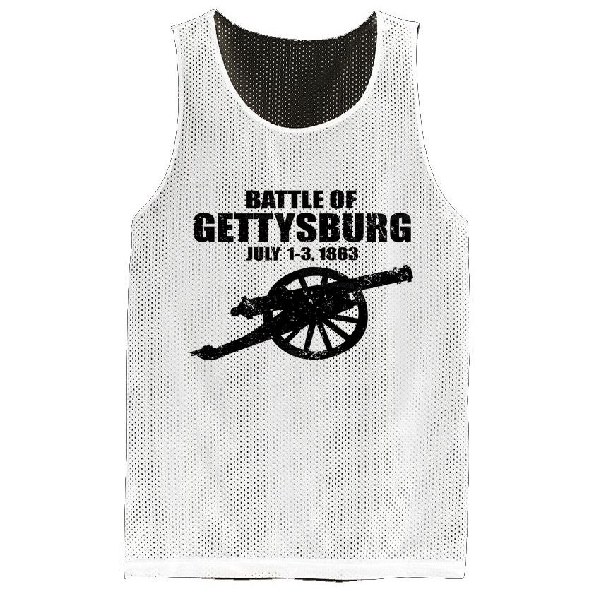 Battle Of Gettysburg Battlefield US American Civil War Mesh Reversible Basketball Jersey Tank