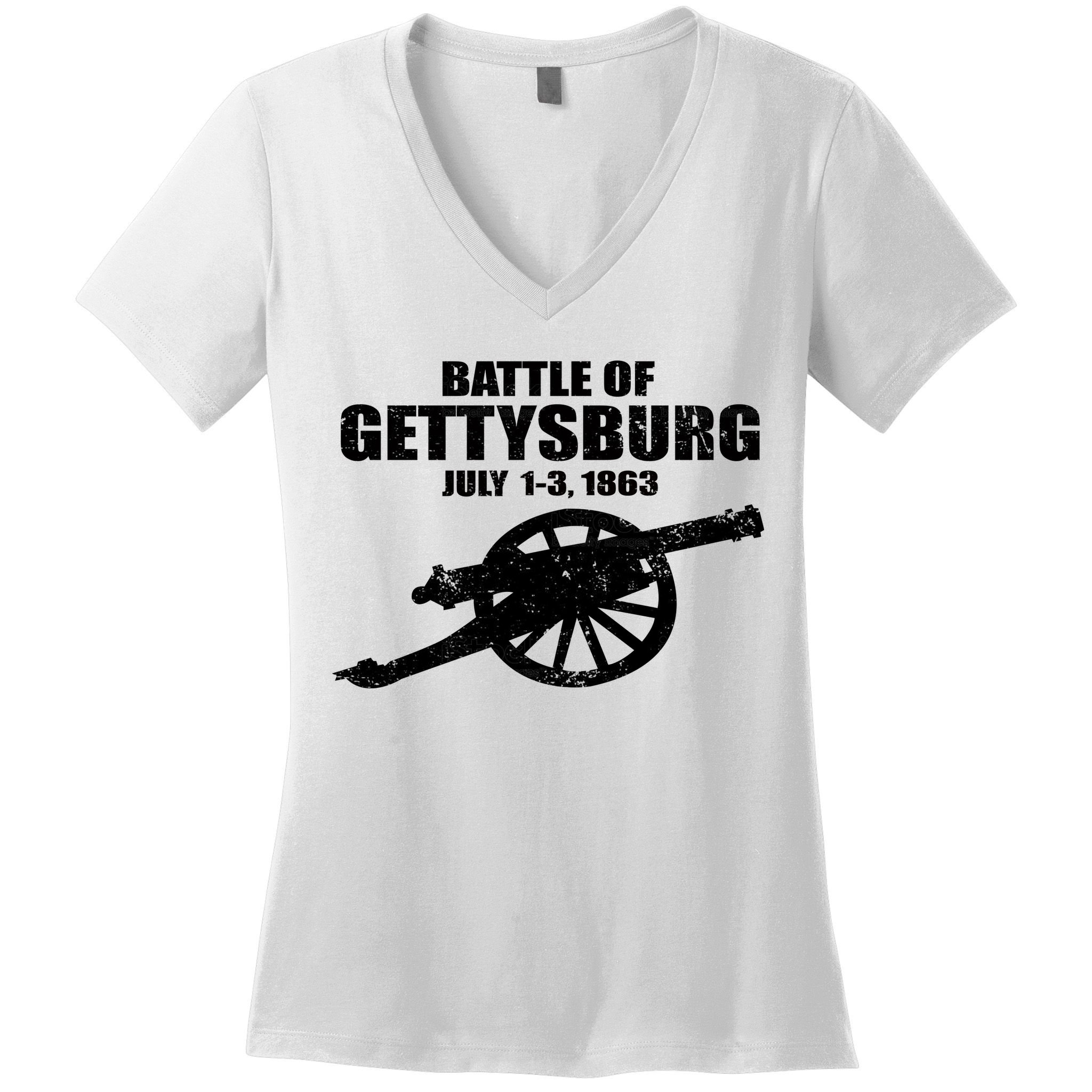Battle Of Gettysburg Battlefield US American Civil War Women's V-Neck T-Shirt