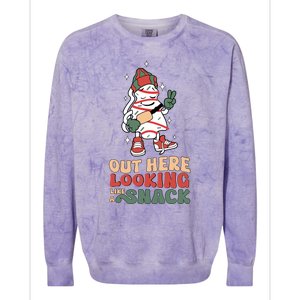 Boojee Out Here Lookin Like Snack Groovy Christmas Tree Cake Funny Gift Colorblast Crewneck Sweatshirt