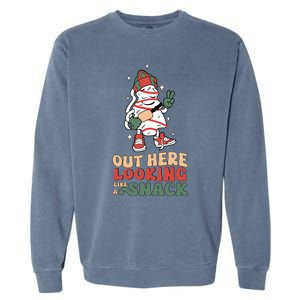 Boojee Out Here Lookin Like Snack Groovy Christmas Tree Cake Funny Gift Garment-Dyed Sweatshirt