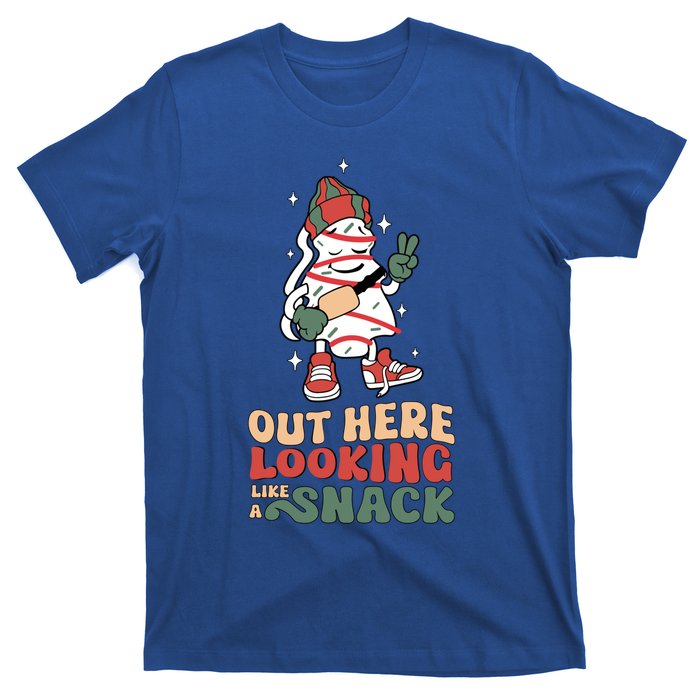 Boojee Out Here Lookin Like Snack Groovy Christmas Tree Cake Funny Gift T-Shirt