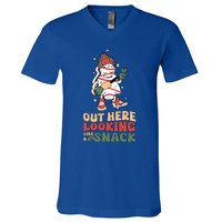 Boojee Out Here Lookin Like Snack Groovy Christmas Tree Cake Funny Gift V-Neck T-Shirt