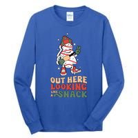 Boojee Out Here Lookin Like Snack Groovy Christmas Tree Cake Funny Gift Tall Long Sleeve T-Shirt