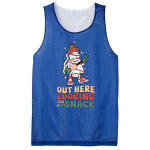 Boojee Out Here Lookin Like Snack Groovy Christmas Tree Cake Funny Gift Mesh Reversible Basketball Jersey Tank