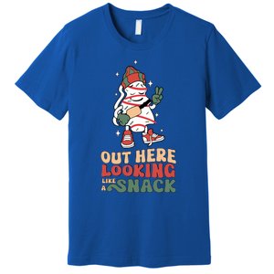 Boojee Out Here Lookin Like Snack Groovy Christmas Tree Cake Funny Gift Premium T-Shirt