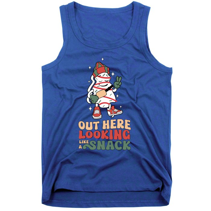 Boojee Out Here Lookin Like Snack Groovy Christmas Tree Cake Funny Gift Tank Top