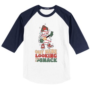 Boojee Out Here Lookin Like Snack Groovy Christmas Tree Cake Funny Gift Baseball Sleeve Shirt