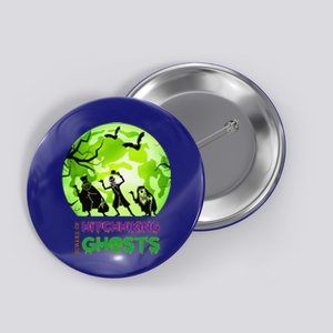 Beware Of Hitchhiking Ghosts Halloween Bat Funny Button