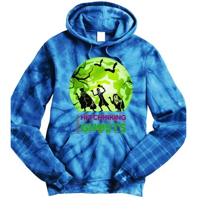 Beware Of Hitchhiking Ghosts Halloween Bat Funny Tie Dye Hoodie