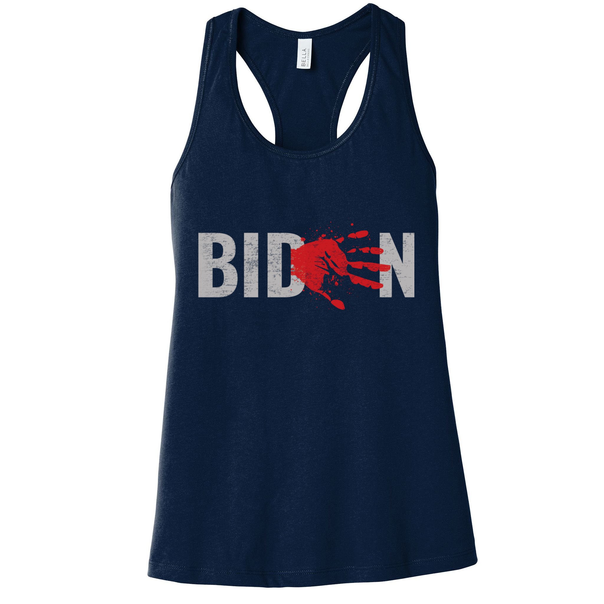 Blood On His Hands Anti Joe Biden Bloody Handprint Womens Tank Top