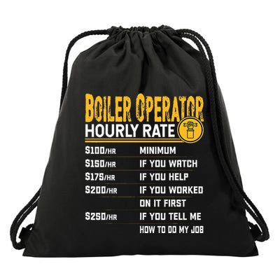 Boiler Operator Hourly Rate Funny Boiler Worker Operator Drawstring Bag