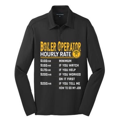 Boiler Operator Hourly Rate Funny Boiler Worker Operator Silk Touch Performance Long Sleeve Polo