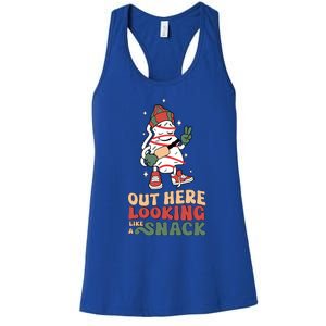 Boojee Out Here Lookin Like Snack Groovy Christmas Tree Cake Gift Women's Racerback Tank