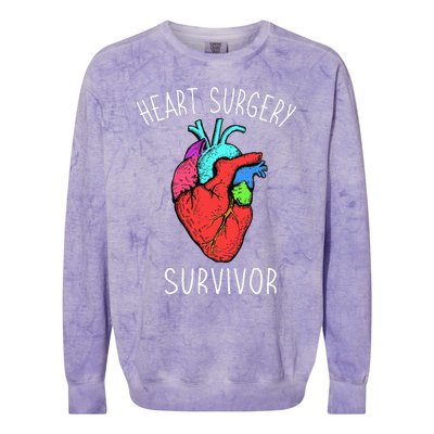 Bypass Open Heart Surgery Coronary Diseases Survivor Warrior Colorblast Crewneck Sweatshirt