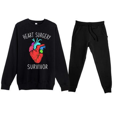 Bypass Open Heart Surgery Coronary Diseases Survivor Warrior Premium Crewneck Sweatsuit Set