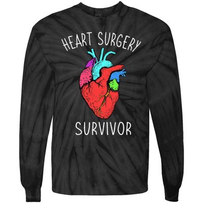 Bypass Open Heart Surgery Coronary Diseases Survivor Warrior Tie-Dye Long Sleeve Shirt