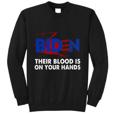 Blood On His Hands Biden Vintage Biden Bloody Handprint Sweatshirt