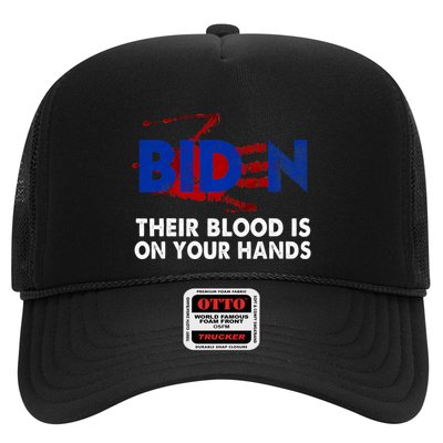 Blood On His Hands Biden Vintage Biden Bloody Handprint Trucker Hat